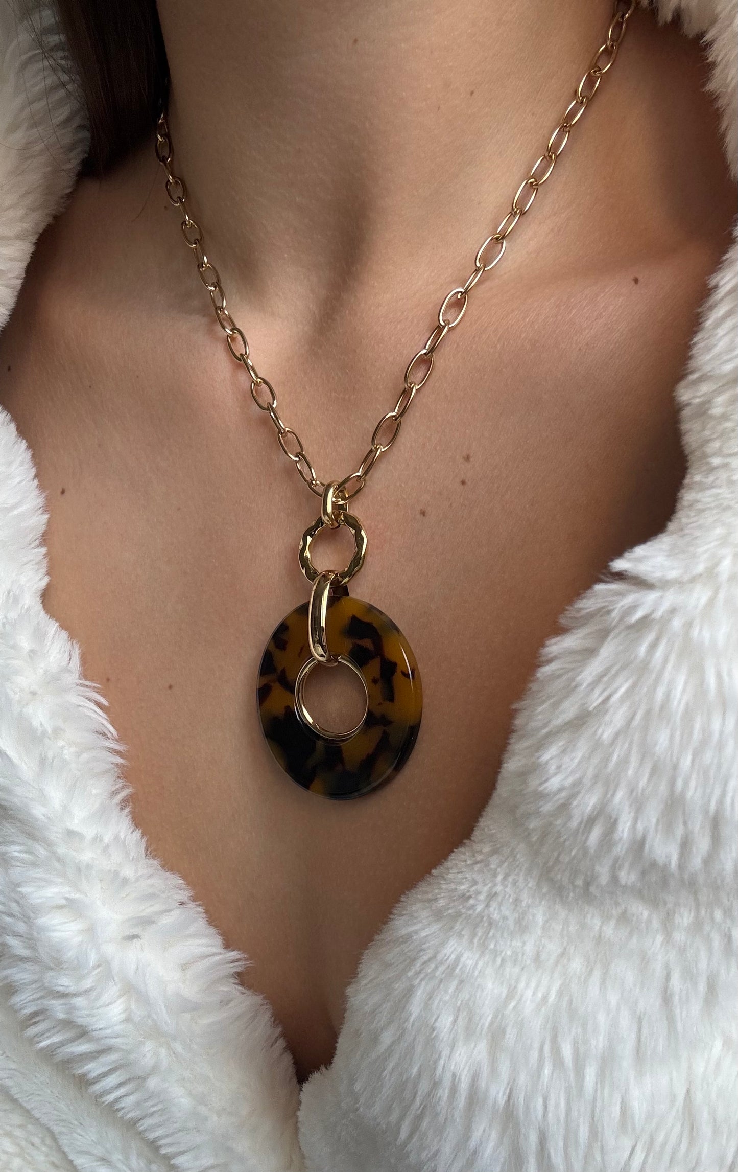 Collier rond léopard