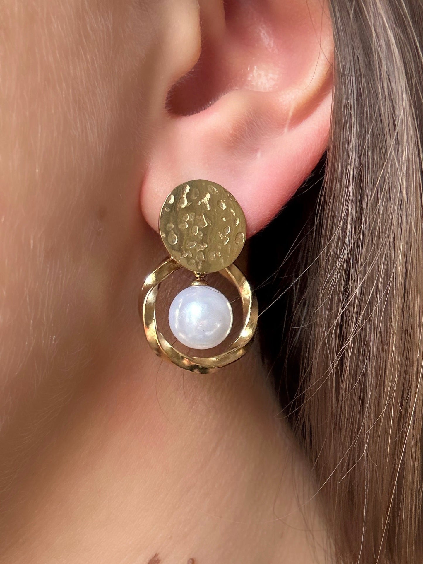 Boucles d'oreilles pendantes perles