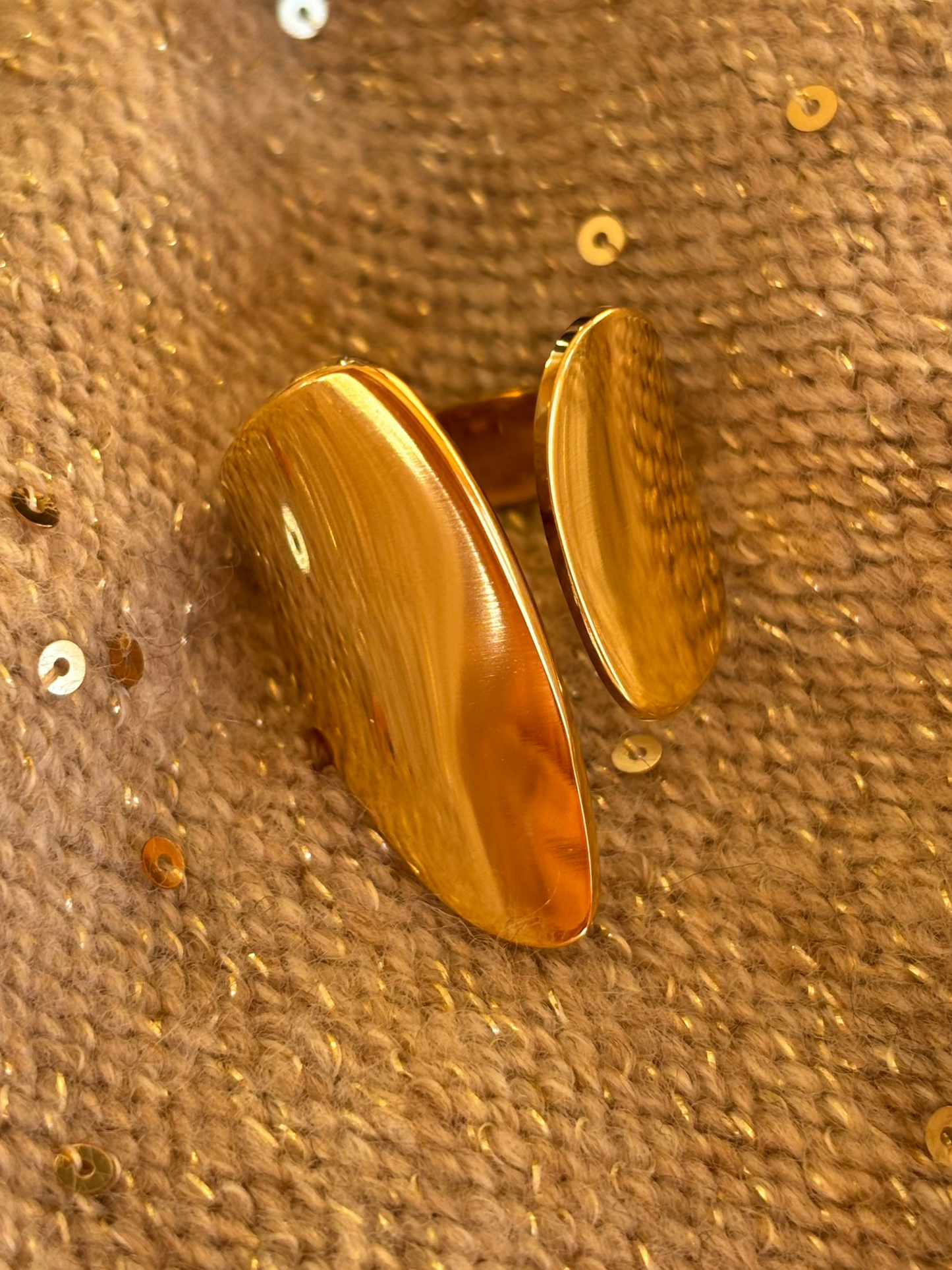 Bague double ovale asymétrique